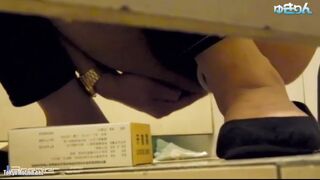 constipated chinese girl use enema in toilet