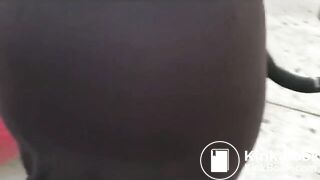 black girl walking around farting in public and shits