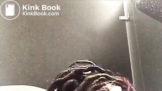 Black girl poops in public toilet 4