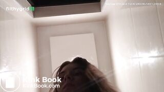 Sexy teen public toilet farting and runny poop