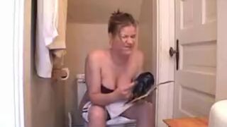cute and sexy blonde with diarrhea