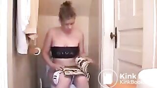 cute and sexy blonde with diarrhea