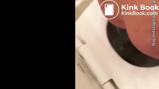 nice looking girl pooping on the toilet