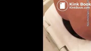 nice looking girl pooping on the toilet