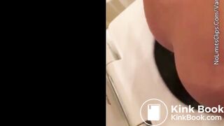 nice looking girl pooping on the toilet