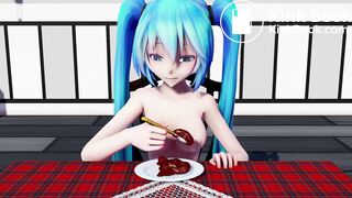 Miku Scat Eating from Plate with Spoon (New Ending)