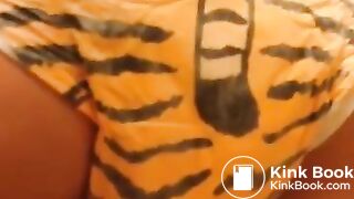Pooping Tiger Print Diaper