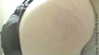 Girl shitting in public toilet