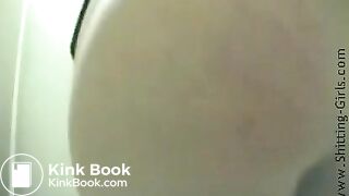 Girl shitting in public toilet