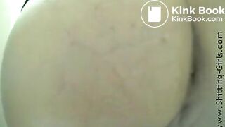 Girl shitting in public toilet