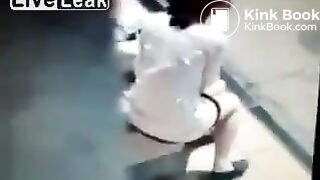 Dirty Girl Lifts Skirt and Shits at Bus Stop