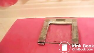 Huge load of creamy soft shit in a container