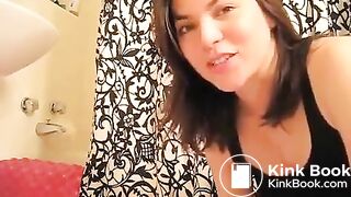 Huge load of creamy soft shit in a container