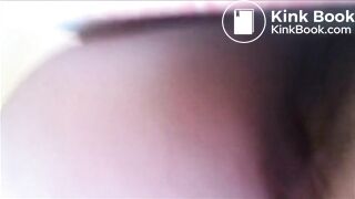 girl shitting in toilet close up