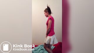 Cute Petite Girl Can't Hold It