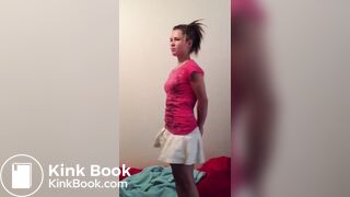 Cute Petite Girl Can't Hold It