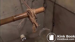 Suspended Bondage Enema & Pooping Cute Girl