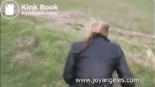 woman pooping in nature - video 3