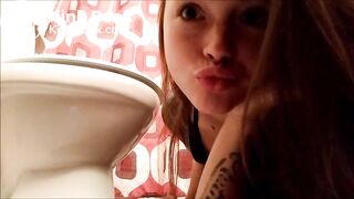 Super cute girl poops again
