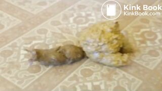 sexy pregnant Russian with a mask shits