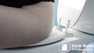 sexy black haired girl poops