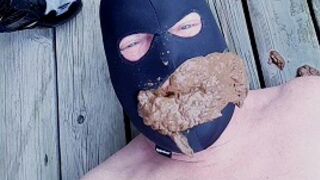 brown diarrhea in his mouth.