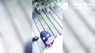 brown diarrhea in his mouth.