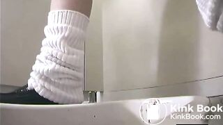 Japanese JKs pee and poo in toilet 2