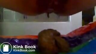 Asian Girl Shits on Towel