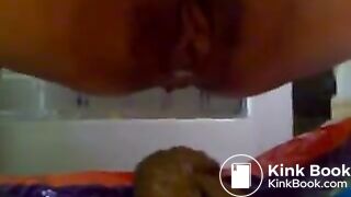 Asian Girl Shits on Towel