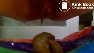 Asian Girl Shits on Towel