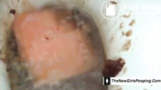Diarrhea mess on toilet