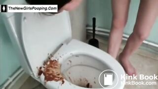 Diarrhea mess on toilet