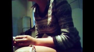 pooping on the toilet - porn under the sink