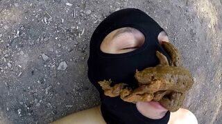 She took him outside and shit in his face.