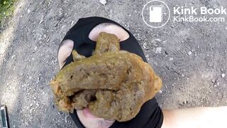 She took him outside and shit in his face.