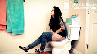 pretty pudgy girl has diarrhea