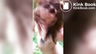 Scat and farts by naked young woman in public