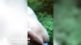 Scat and farts by naked young woman in public