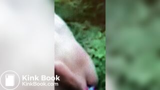 Scat and farts by naked young woman in public