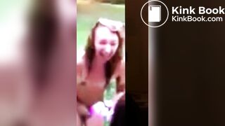 Scat and farts by naked young woman in public