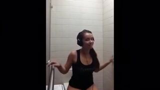 Serenity ... pooping in public toilet