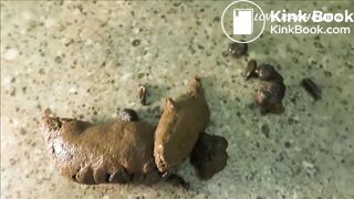 Brunette shitting her body