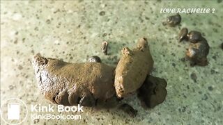 Brunette shitting her body