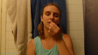 sexy and cute girl shitting