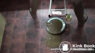 Diarrhea shat from woman onto plate