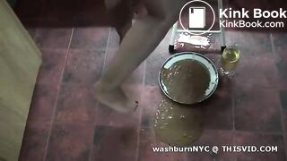 Diarrhea shat from woman onto plate