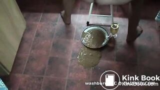 Diarrhea shat from woman onto plate