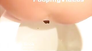 Two girls pooping on the toilet