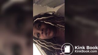 Black girl smoking and plopping